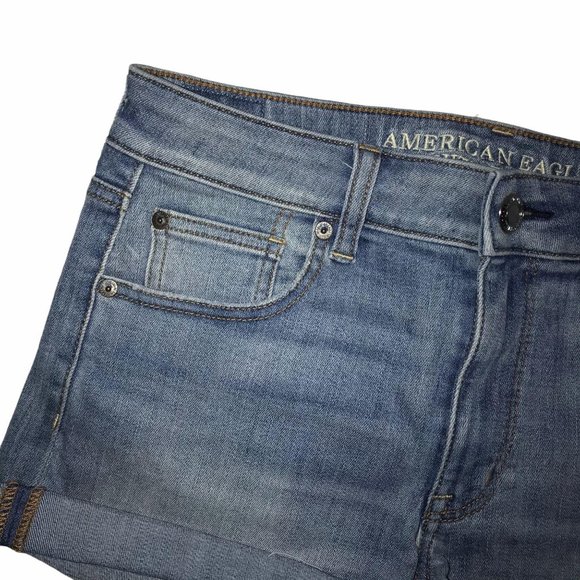 American Eagle Distressed Hi-Rise Shortie Shorts 8 - Picture 2 of 8